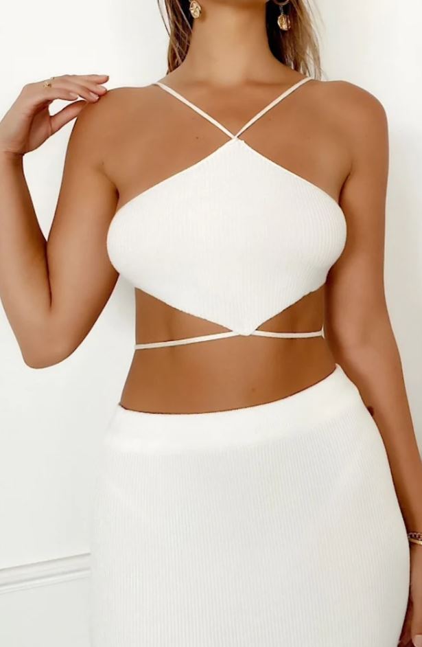 Gianna White Crop Top
