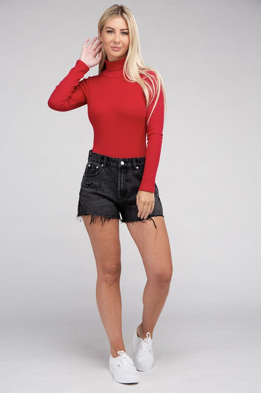 Lena Long-Sleeve Turtleneck Bodysuit