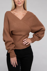 Brianna Viscose Cross Wrap Pullover Sweater