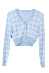 Abigail LS Gingham pattern cardigan