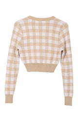 Abigail LS Gingham pattern cardigan