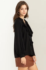 Jenna Long Sleeve Ruffle Blouse