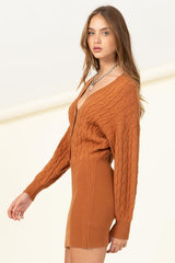 Maleigh Chic Cable-Knit Mini Dress