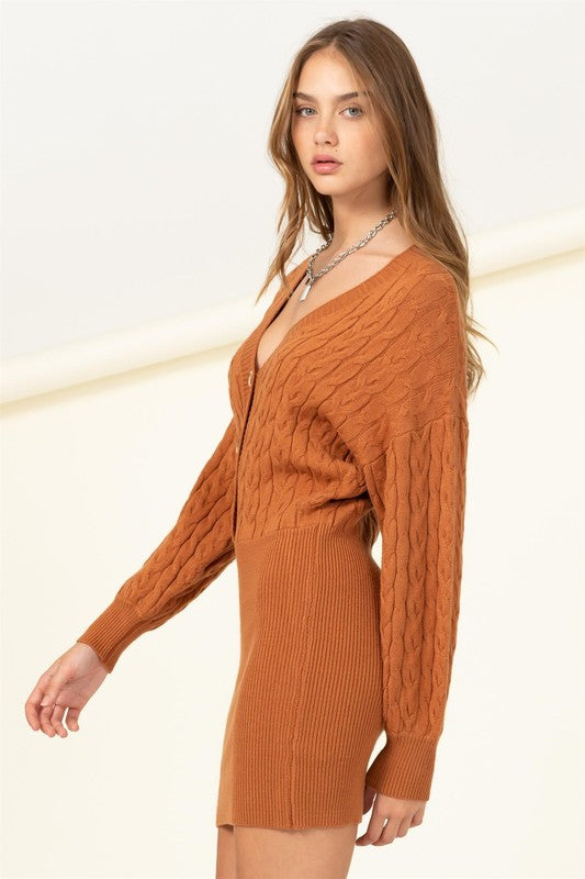 Maleigh Chic Cable-Knit Mini Dress