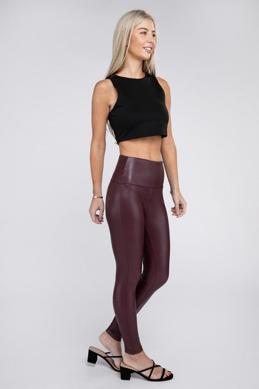 Milly High Rise Faux Leather Leggings