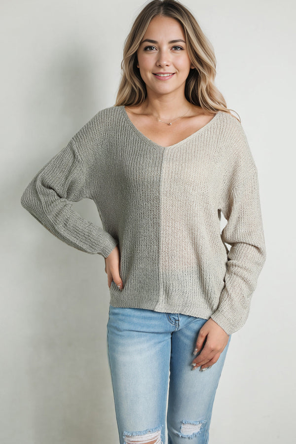 Alice V-Neck Long Sleeve Pullover Sweater