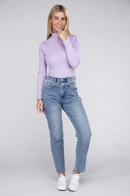 Lena Long-Sleeve Turtleneck Bodysuit