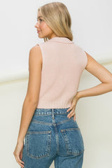 MJ Button-Up Cropped Vest