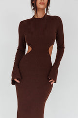 Alka Long Sleeves with flared Cuffs Knit Maxi Dress