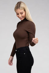 Lena Long-Sleeve Turtleneck Bodysuit