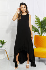 Haven Full Size High-Low Ruffled Maxi Dress
