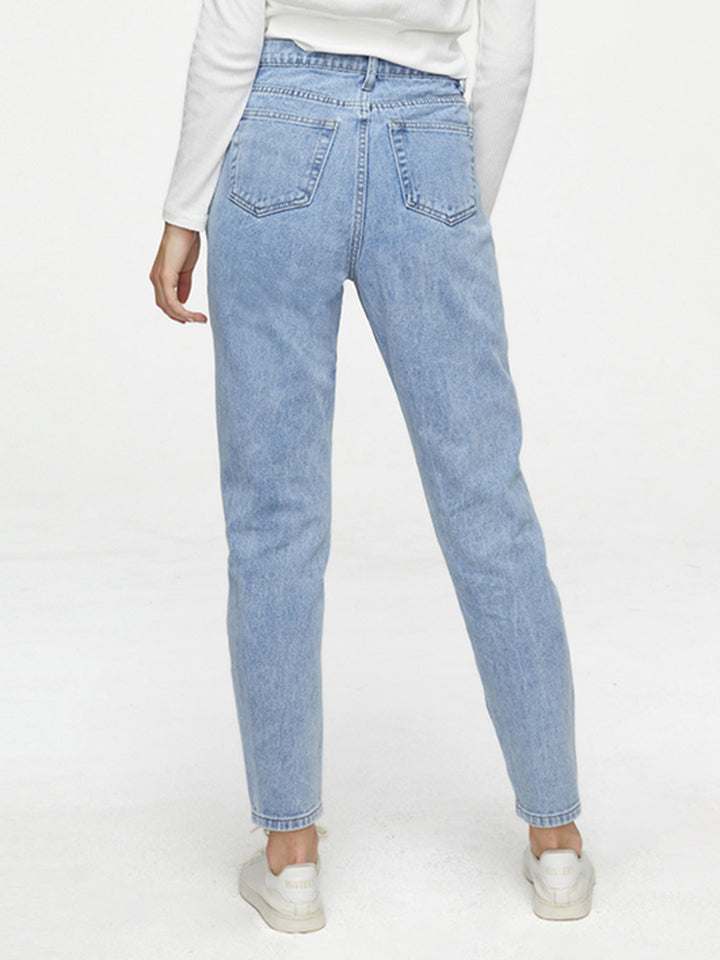 Chanel Buttoned Distressed Jeans
