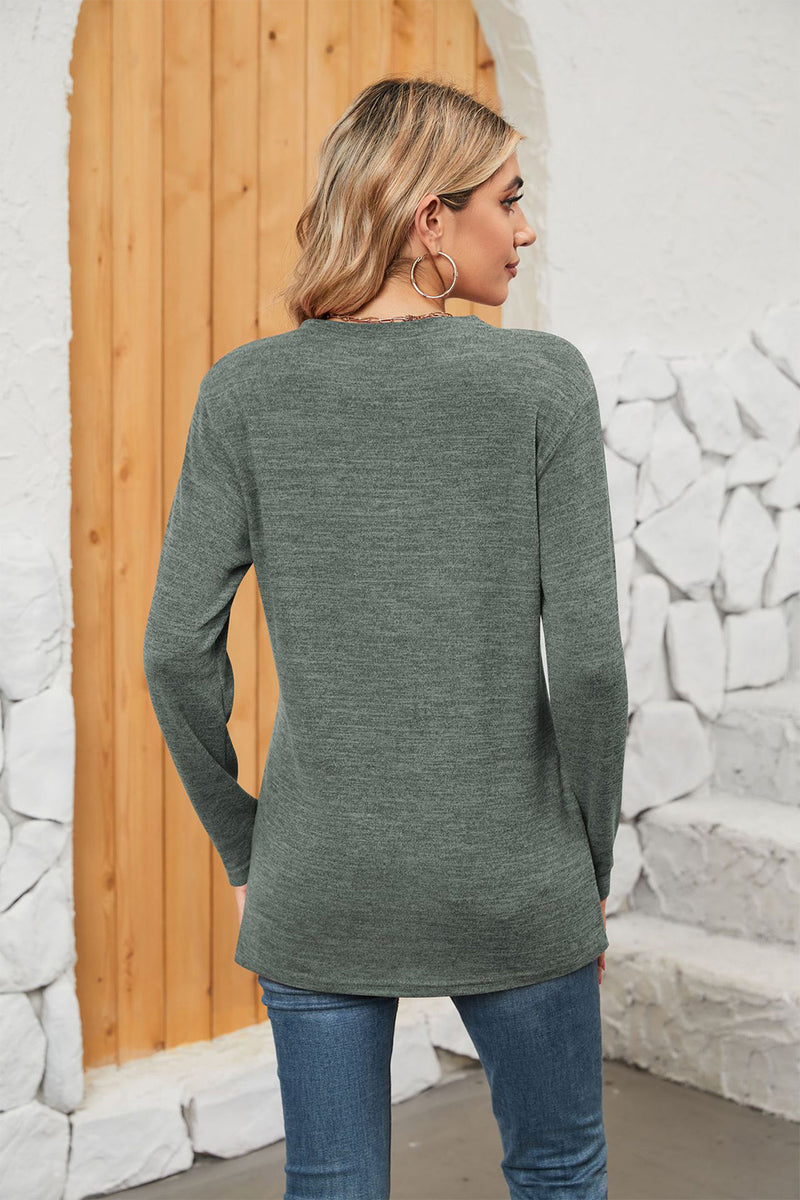 Ila Notched Neck Long Sleeve T-Shirt