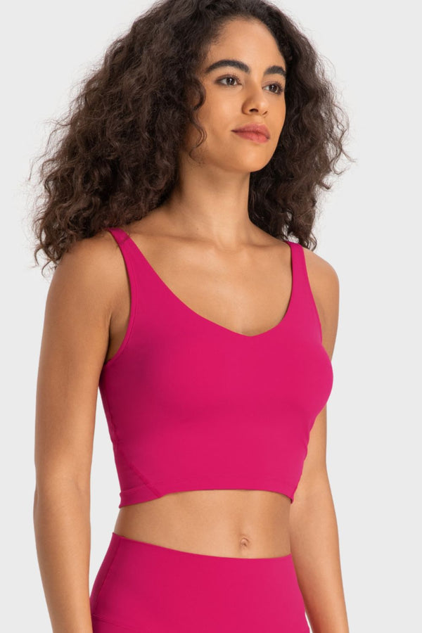 Bianca Deep V-Neck Crop Sports Bra