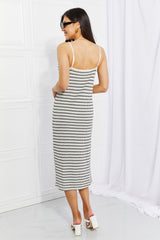 Zoey Striped Sleeveless Midi Dress