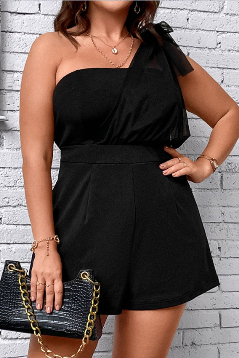 Mina Plus Size One-Shoulder Romper
