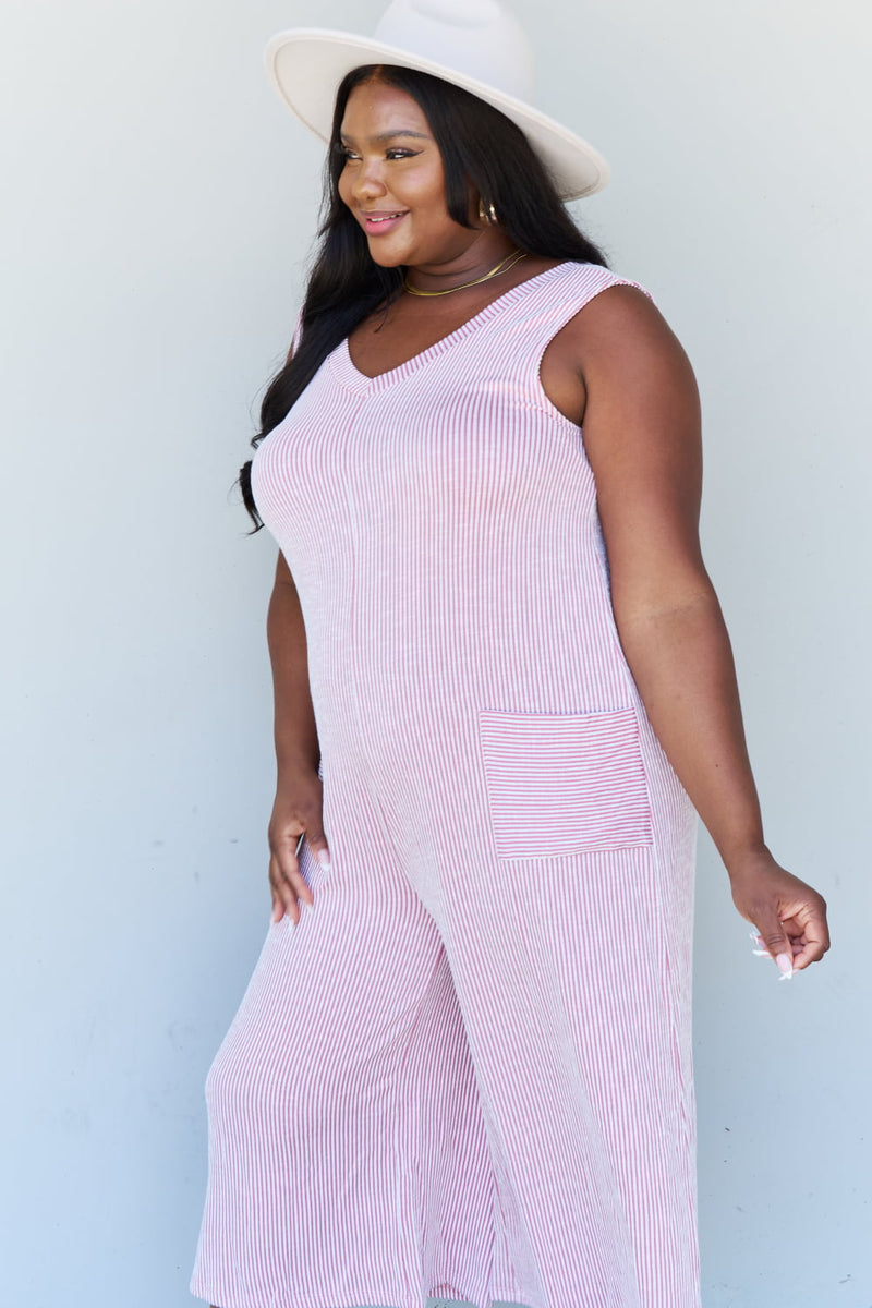 Gabriela Plus Size Stripe Printed Knit Jumpsuit