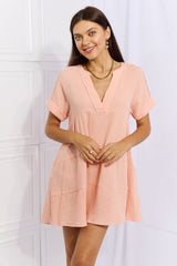 Aria Full Size Gauze Tiered Ruffle Mini Dress