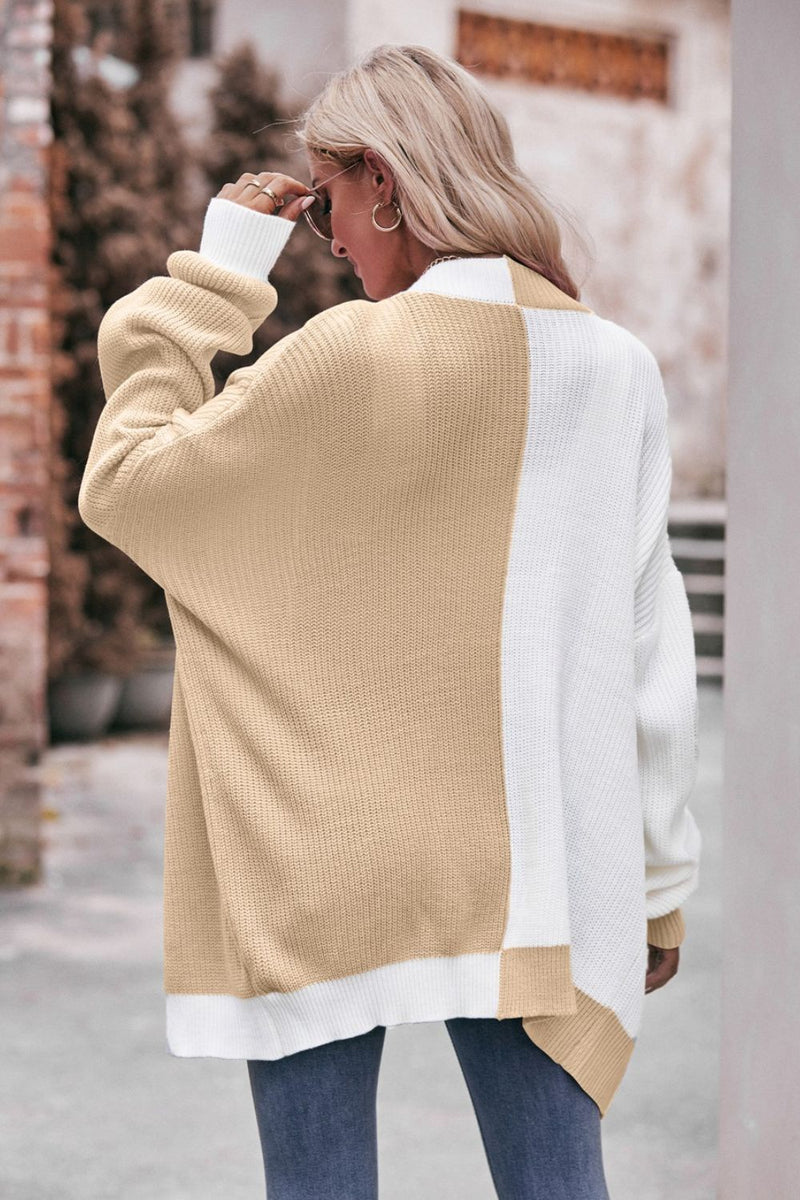 Trinity Open Front Dropped Shoulder Longline Cardigan