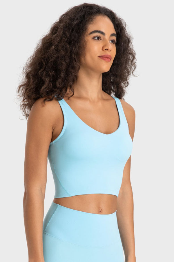 Bianca Deep V-Neck Crop Sports Bra