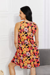 Vera Full Size Floral Sleeveless Dress with Pockets