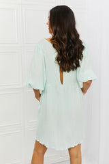 Minerva Full Size Puff Sleeve Mini Dress
