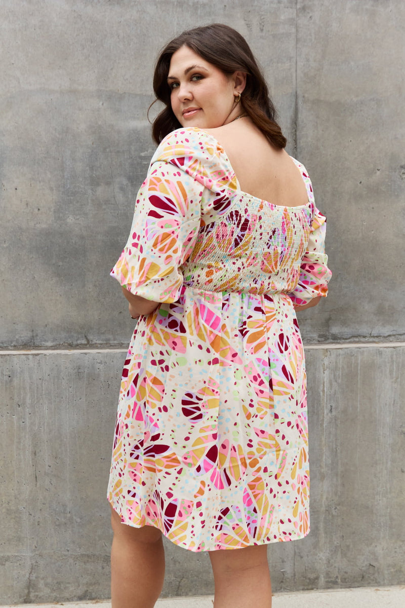 Cecelia Full Size Floral Print Mini Dress
