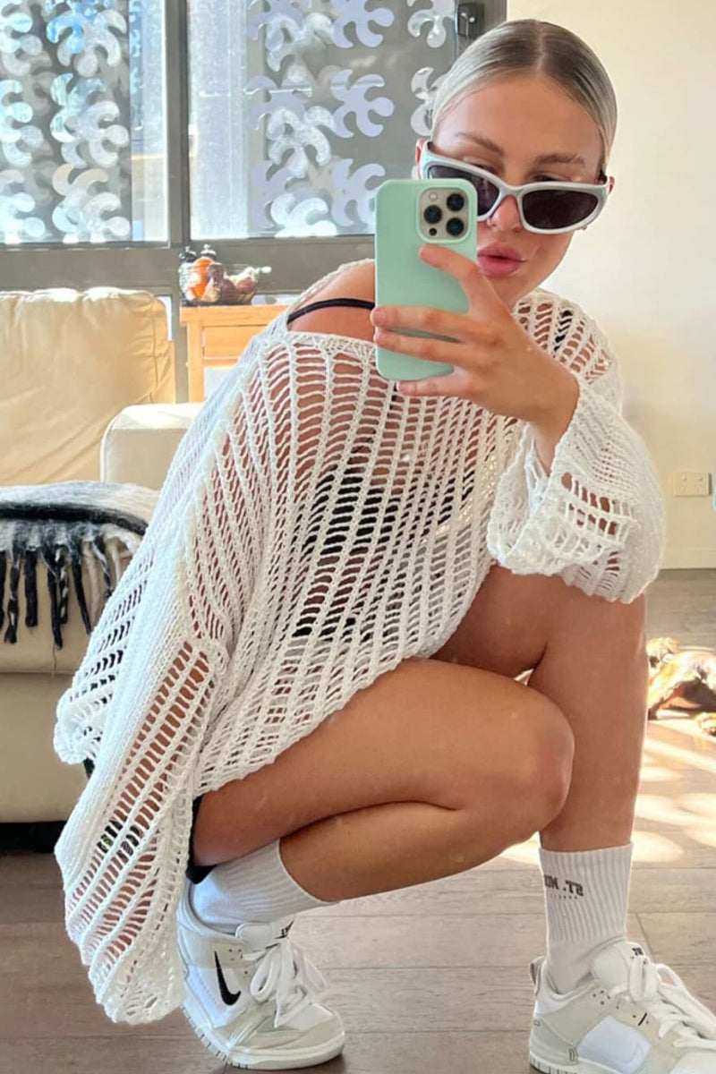 Florence Boat Neck Long Sleeve Cover Up
