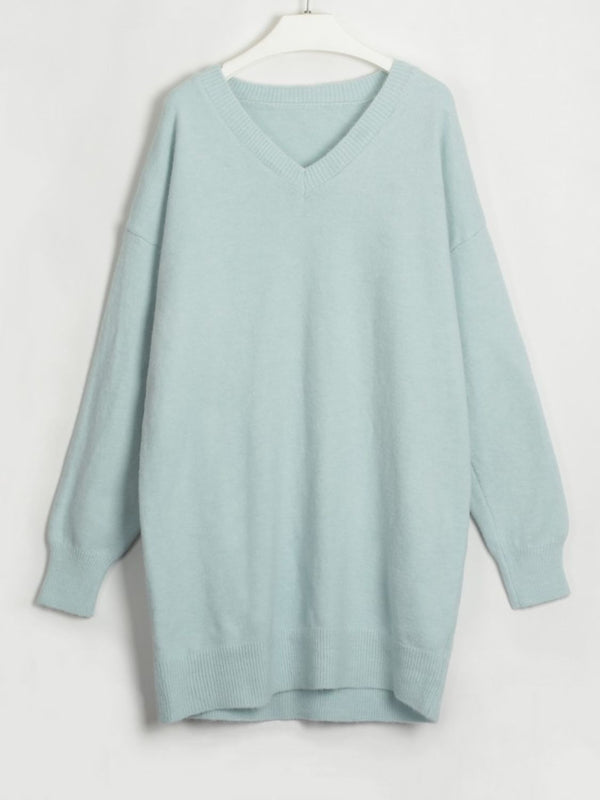Miracle V-Neck Dropped Shoulder Sweater Dress