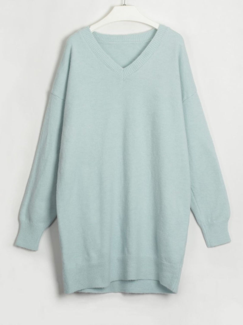 Miracle V-Neck Dropped Shoulder Sweater Dress