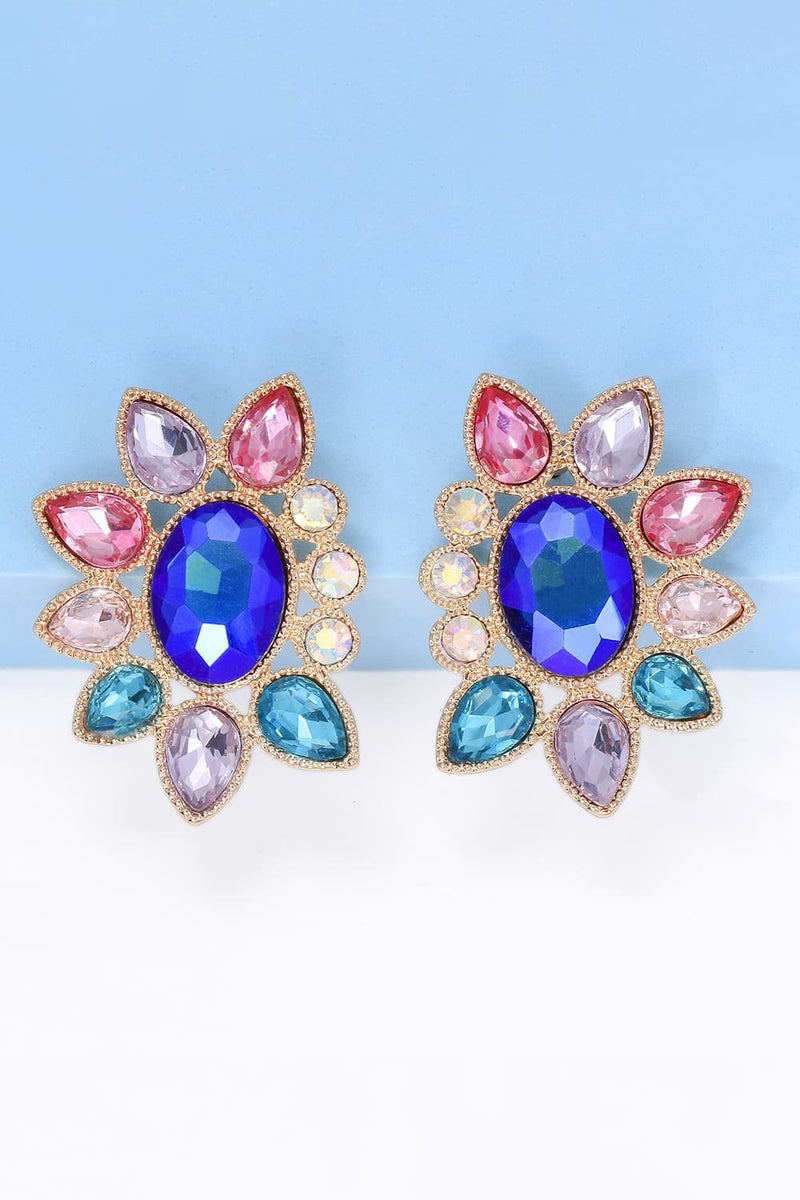 Camila Geometrical Shape Glass Stone Dangle Earrings