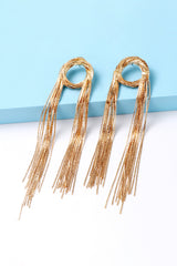 Raelyn Round Shape Fringed Copper Earrings