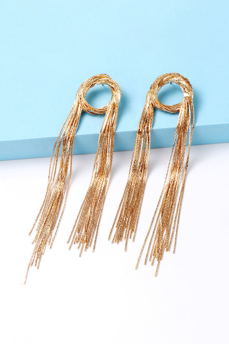 Raelyn Round Shape Fringed Copper Earrings