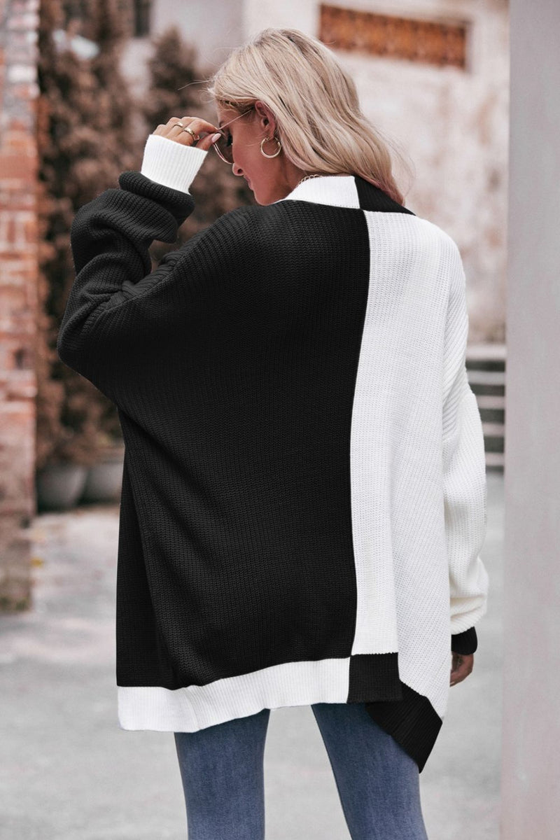 Trinity Open Front Dropped Shoulder Longline Cardigan
