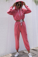 Matilda Hem Cropped Hoodie and Cargo Joggers Set