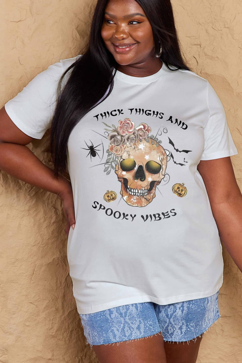 Adrianna Full Size THICK THIGHS AND SPOOKY VIBES Graphic Cotton T-Shirt