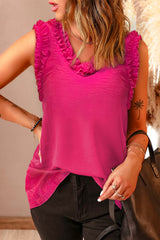 Ella Trim V-Neck Textured Tank
