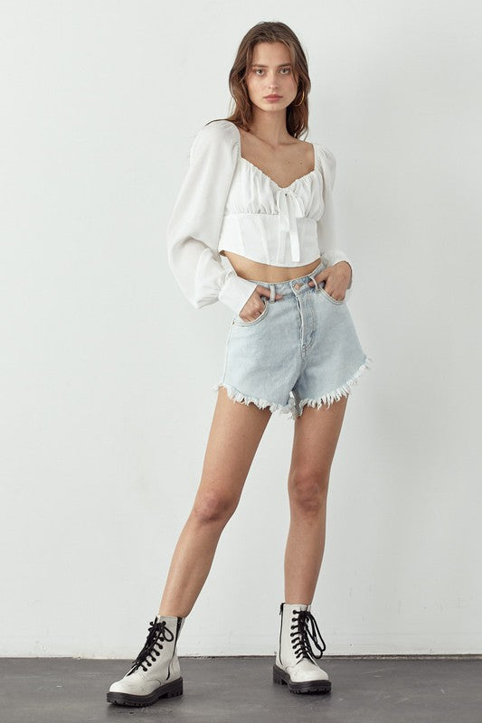 Daisy Long Sleeve Cropped Top