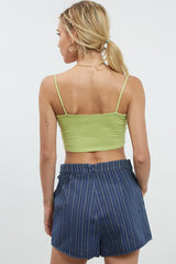 Krystal Front Cut Out Detail Crop Cami Top