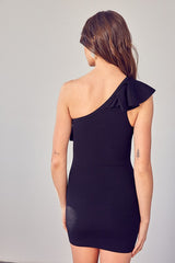 Gina One Shoulder Ruffle Dress