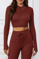 Arleth Half-Zip Thumbhole Sleeve Sports Top