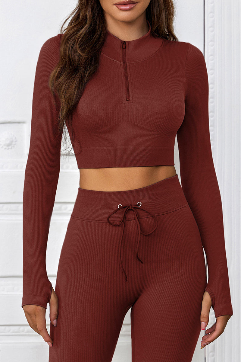 Arleth Half-Zip Thumbhole Sleeve Sports Top