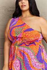 Betsy Plus Size One Shoulder Mini Tiered Dress