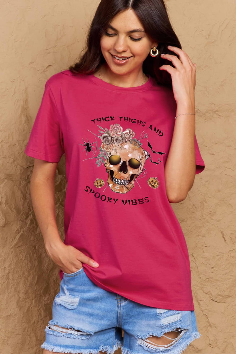 Adrianna Full Size THICK THIGHS AND SPOOKY VIBES Graphic Cotton T-Shirt