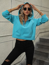 Selena Zip-Up Raglan Sleeve Hoodie with Pocket