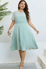 Kenzie Mesh Sleeve Buttoned Dress