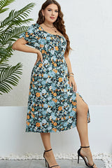 Kaia Floral Split Short Sleeve Dress