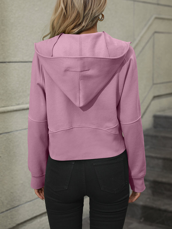 Selena Zip-Up Raglan Sleeve Hoodie with Pocket