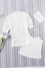 Bronwyn Scalloped Short Puff Sleeve Top