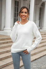 Teresa Round Neck Ribbed Long Sleeve Sweater
